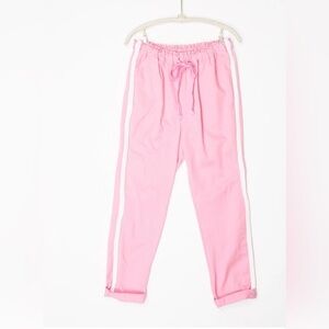 Xirena Rex Pant in Splash of Pink Medium Pull on Elastic Waist White Stripe